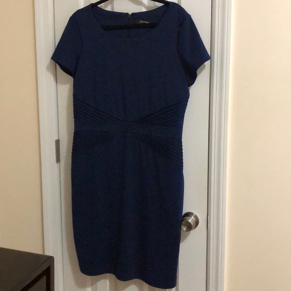 Ellen Tracy Navy Shift Dress, Size 16